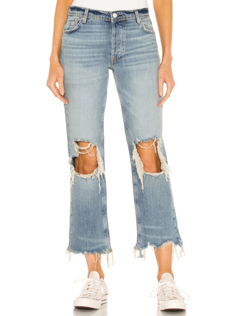 Free People Maggie Mid Rise Straight Leg Jean in Aged to Perfection